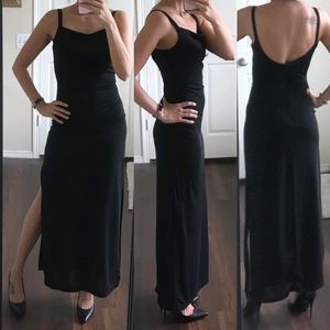 Rampage | Dresses | Rampage Slinky Black Open Back Vintage Dress | Poshmark